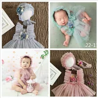 Caps Hats Jane Z Ann Baby Girl Blumenspitzen -Outfits Studio Schießen Pretty Photography Props Twins Kleidung 3 Größen Neugeborenes 1 Jahr W221014
