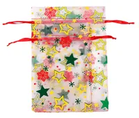 Hotsell Organza Christmas Gift Sac Ornements d'emballage Bag 100pcs Couleurs mixtes