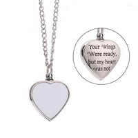 Pendant Necklaces 1 Pc Sublimation Blank Po Picture Necklace Heart Shape Metal Base With Clasp Chain DIY Customized Dog Tag Craft