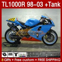 Garadas de tanques para Suzuki TL-1000 TL 1000 R 1000R Blue Glossy Srad 1998 1999 2000 2001 2002 2003 Bodywork 162No.89 TL-1000R TL1000 R 98-03 TL1000R 98 99 00 01 02 03 CARRINACIÓN