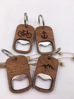 Fashion JewelryKey Chains en bois de la chaîne de clés en bois Mountain Deer Bike Anchor Ouvre-cadeaux en bois Accessoires de bière