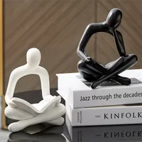 Objets décoratifs Figurines Nordic Home Decoration Abstract Thinker Statue Miniature Resin Sculpture for Interior Office Burey Accessories 221013