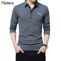Men&#039;s T-Shirts FEERS Brand Men Long -shirt urn-down Stripe Designer -shirt Slim Fit Loose Casual Cotton Male Plus Size 221013
