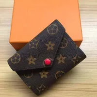 패션 Victorine 지갑 진짜 가죽 플랩 버튼 여성 짧은 지갑 디자이너 지퍼 코인 지갑 카드 홀더 클러치