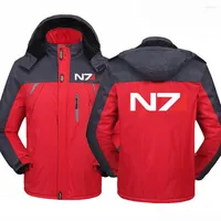 Hombres Down 2022 Winter Jacket Mass Effect N7 Impresión impresa hecha a medida de algodón de algodón cálido chaquetas de mujer ropa de mujer