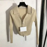 Seksi V Boyun Örme Haligan Üstler Tasarımcı Kadın Sweaters Mektup Baskı Lady Moda Örgüleri Gömlek İnce Fermuar Külotu Giysileri
