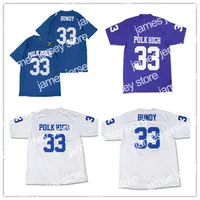 College Hockey Gear Men Al Bundy #33 Polk High Football Movie Jersey Full Stitched Blue White Purple Size S-4XL