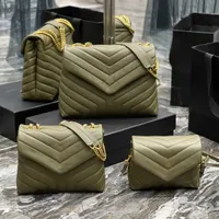 حقائب مسائية أعلى جودة Loulou Fashion Woman Luxurys مصممين حقائب 5 أ حقيقة حقيقية من الجلد رسول كبرت كتف حقيبة الكتف محفظة سيدة