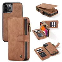Mobiltelefonfodral Caseme Flip Leather Case för I 12 13 11 Pro Max XS X XR SE 2022 8 Plus Magnetic Zipper Wallet Card Holder Cover Coque W221014