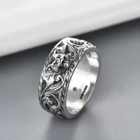 Ringos de banda Top design de luxo dominante anel de tigre anel de alta qualidade 925 Material prateado anéis de moda jóias de moda