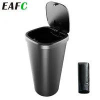 Bins de desechos EAFC Trash CAN Auto Organizador Bolsa de almacenamiento de basura Bin de cenicero de cenicero Haga clic en Cubierta de Abrir 221014
