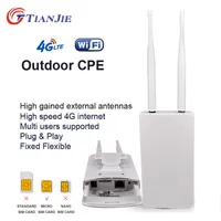 Roteadores tianjie cpe905 OuterDoor impermeável a água 150Mbps Smart 4G Router Home Spot RJ45 Wan LAN Wi -Fi Modem de cobertura Antena externa CPE 221014