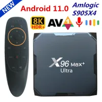 기타 전자 장치 세트 탑 박스 오리지널 X96 Max Plus Ultra Android 11 TV Box Amlogic S905X4 4GB 64GB 32GB AV1 Wi -Fi BT 8K X96MAX 스마트 미디어 플레이어 셋톱 박스