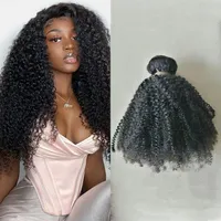 Mongol Afro Kinky Curly Bundles 3 PCS Remy Human Hair Weave Natural Couleur 8 "-26" Extensions de cheveux