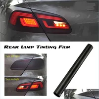 Car Stickers 2X 30 X 150Cm Matte Smoke Light Film Car Black Tint Headlight Taillight Fog Vinyl Rear Lamp Drop Delivery 2022 Mobiles Dhuek
