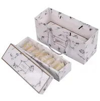 Hediye sargısı flamingo/mermer/tüy desen kağıt ambalaj kutusu Nougat Çerezler Hediye Kutuları Düğün Çikolatalı Kek Ekmek Kartı B1015