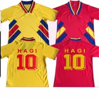 Koszulki piłkarskie 1994 Drużyna narodowa Męskie koszulki piłkarskie Hagi Raducioiu Popescu Rumunia Home Yellow Away Red Retro Football Shirt Short Sleeve 29 22zh#