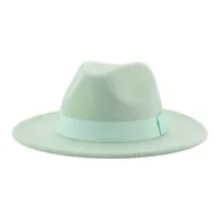 Women&#039;s Beanie/Skull Caps Hat Men Fedora Hats Wide Brim Belt Ribbon Band Solid Classic Formal Dress Wedding for Sombreros De Mujer L221013