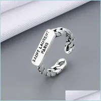 Ringas de banda Mulheres menina letra aberta anel com jóias de carimbo Acessórios de jóias por atacado Drop Drop entrega 2022 dh9b7