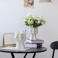 Vazen keramische vaas Noordse home decor woonkamer decoratie moderne lichaamskunst sculptuur bloem pot desktop arrangement