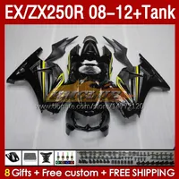 Tank Fairings OEM pour Kawasaki Ninja ZX250R EX ZX 250R ZX250 EX250 R 08-12 163NO.11 EX250R 08 09 10 11 12 ZX-250R 2009 2009 2010 2012 2012 Feminage d'injection Jou￩