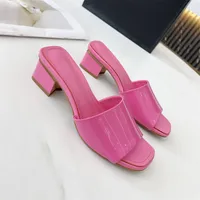 Fashion Sandals Channel Summer Women Sexy High Heel Leather Letter Logo Casual Slipper 2-04