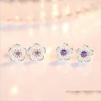 Спиц мода Женая см. Ветяние белые грибки украшения романтическая вишня маленькая чистая ушная гвоздя ручной розовой пурпурный