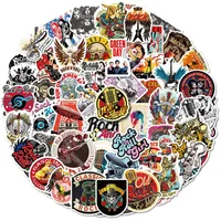 50pcs Punk Rock Stickers Rock and Roll Music Sticker Vinyl Imperproof Decals Band Metal For Water Bottle ordinateur portable Skateboard Computer T￩l￩phone Adults Teens Kids BP278