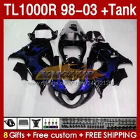 & Tank Fairings For SUZUKI TL-1000R SRAD TL-1000 TL 1000 R 1000R 98-03 Bodywork 162No.140 TL1000R 1998 1999 2000 01 02 03 TL1000 R 98 99 00 2001 2002 2003 Fairing blue flames