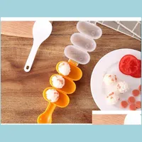 Other Kitchen Tools 3 Link Meat Balls Molds Kitchen Gadget Pure Color Shake Rice Ball Mod Fall Resistant Wear Resisting Thick Durabl Dh3Qh
