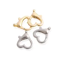 CLASPS HOOKS 10st/Lot Alloy Heart Shape Lobster Clasp Key Chain Split Hooks For DIY Jewelry Making Halsband Armband Connector Acce Dhugo
