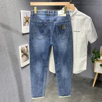 Mann Jean National Trendy Style High-End-R￶hren-Jeans Herren Mode Stretch Micro Ha Boy Jeans