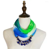 Szaliki szalik dwukolorowa biżuteria naszyjnik feminino invern moda pierścień szal hidżab bandana noszenie szyi