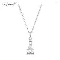 Chains Eiffel Tower Moissanite Necklace For Women S925 Sterling Silver Jewelry 40-45cm Chain With Pendant Mother's Valentine's Day