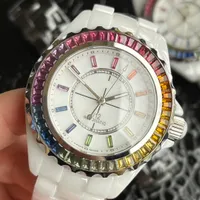 Electro Dream Watch Designer Rainbow Diamond Crystal Ceramic Mechanical Automatic Watchs Man 38mm For Woman Lady Writewatch Ladies 09