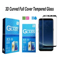 Screenschutz 3D gebogenes, getempertes Glas f￼r Samsung Galaxy S23 S22 S21 S20 Note 20 Ultra S10 S8 S9 Plus Note 10 Note8 Note9 S10E Film