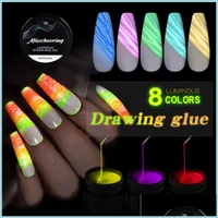 Gel de ongle 8 ml Luminal ding Glue Nail Art Paint Elastic Spider Gel UV Decoration 12pcs Drop Livrot 2022 Health Beauty Dhrsu