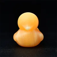 Geode Stone Yellow Duck Crystal Figurine Reiki Healing Meditation