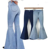 Kvinnors jeans kvinnors sondr skarvade flare byxor mode tidvatten v￥ren h￶sten 2022 temperament brett ben h￶g midja l￶sa kvinnor