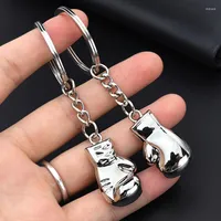 Keychains Alloy Boxing Gloves 3D Metal Fighting Key Pendant Fitness Club Match Victory Giveaway Sieraden Gift