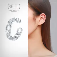 Sırtlar Beitil 925 STERLING Gümüş Basit Yıldız İçi Boş Kulak Klip Kadınlar için Düğün Nişan Güzel Kadın Takı