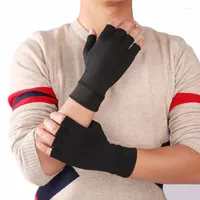 Cinco dedos Guantes de guantes de interiores Artritis Sports Fibra de cobre Cuidado de la salud Medio Guante de dedo Fit Túnel Carpal Pain Mujeres #W3