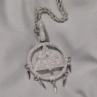 Hiphop geometrische hanger ketting bling zirkoon echte witgouden vergulde sieraden