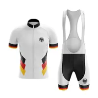 2022 Equipo Alemania Ciclismo Cycling Jersey de manga corta con baberos Kit-A11 Jerseys de verano