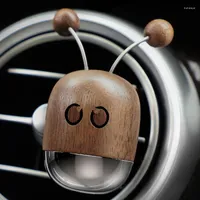 Interi￶rdekorationer Little Bee Walnut Robot Car Air Vent Perfym Solid Fragrance Clip Freshener Auto Scent Decoration