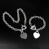 Hilos de cuentas coreano romántico amor card de corazón colgante 925 collar de plata esterlina joyas juego de joyas para mujeres regalos de boda de moda l221012