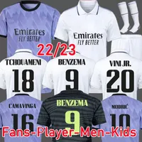 Benzema Maillot de Foot Final Final Coubeys 22 23 Football Shirt Real Madrids Camavinga Vini Jr Hazard Asensio Modric Marcelo 23 23 Camiseta Men Kids kits onmorms
