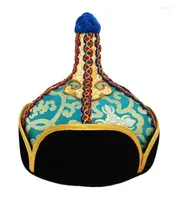 Basker mongolisk prins hatt f￶r m￤n kunglig m￶ssa vintage topp vuxna hattar mantel tillbeh￶r