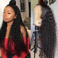 Kinky Curly Human Hair Per￼cke 13x4 Front Mongolian Jerry Curl Deep 4x4 Spitzenverschluss Afro Perruque Cheveux Humain