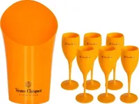 Seaux de glace Champagne fl￻tes f￪te en plastique tasses de bi￨re de bi￨re ￠ vin tasse de cocktails blancs acrylique en acrylique seau de champagnes